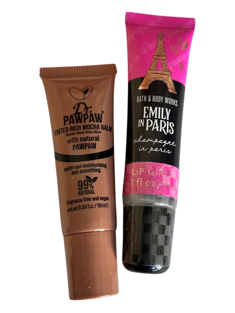 Bath & Body Works Champagne in Paris & Dr. Pawpaw Tinted Mocha Balm Set New Seal